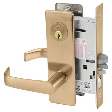 Corbin Russwin Entrance or Office Mortise Lock, NS Lever, M Escutcheon, Satin Bronze ML2051 NSM 612